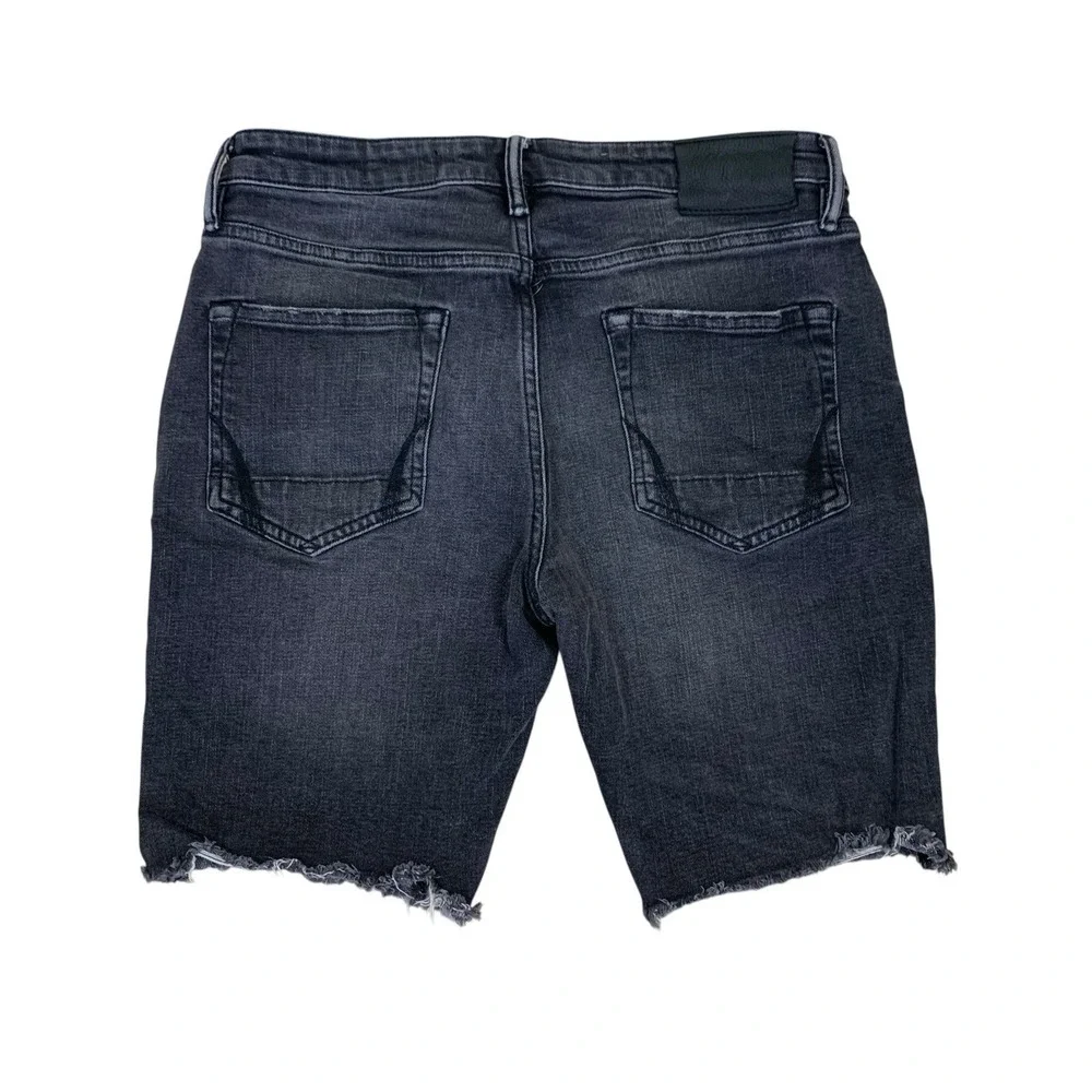 Allsaints Switch Black Cut Off Denim Shorts Raw Hem Grunge Streetwear 30‎